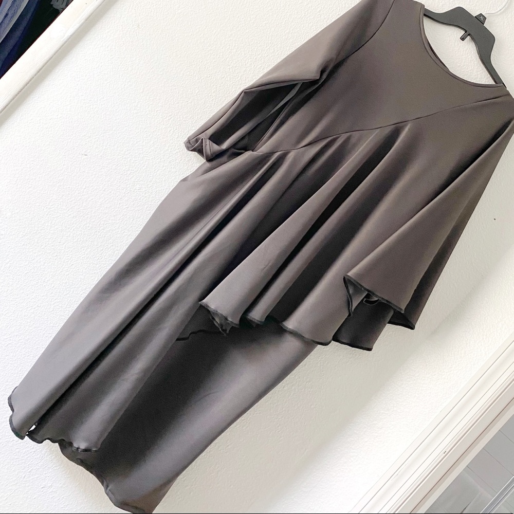 Gray, swirl asymmetrical dress